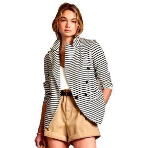Banana Republic Black and White Striped Blazer